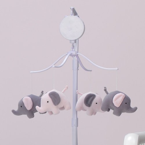 Bedtime Originals Eloise Pink/Gray Elephant Musical Baby Crib Mobile & Reviews | Wayfair