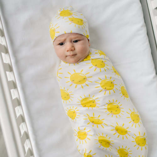 Sunshine Swaddle & Hat Set