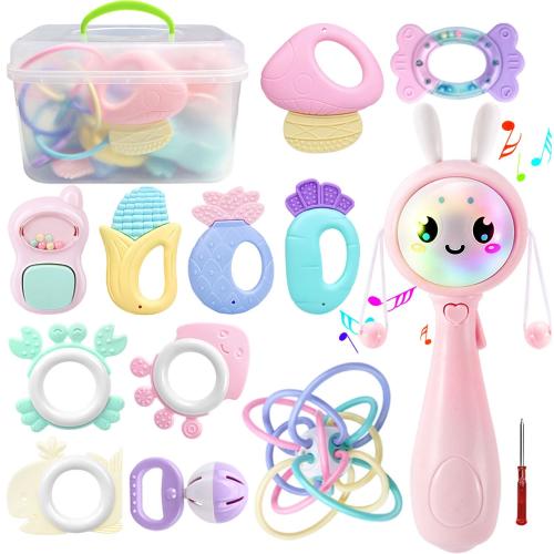 Baby Rattle Toy Set 12 pcs Newborn Baby Teethers Toys 3-6 Months Infant Developmental Sensory