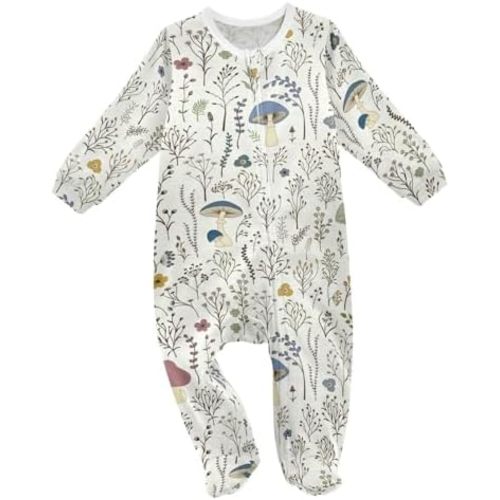 Insect Baby One-Piece Footies Ladybugs Long Sleeve Rompers Pajamas Zip Front Pjs for Boys Girls kids 3M