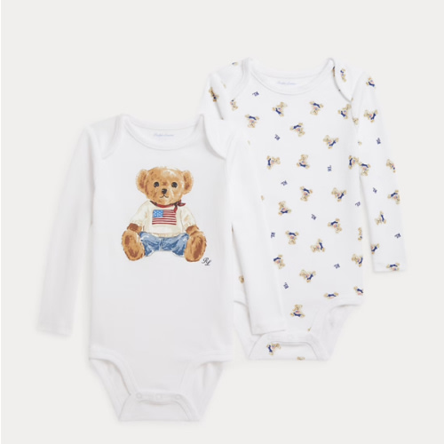Polo Bear Cotton Bodysuit 2-Pack