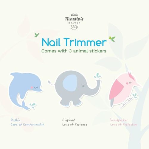 Little Martin’s Drawer Baby Nail Trimmer File with Light - Safe Electric Nail Clippers Kit for Newborn Infant Toddler Kids Toes and Fingernails - Care, Polish and Trim - Battery Operated (AA) - White