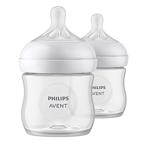 Philips AVENT Natural Baby Bottle with Natural Response Nipple, Clear, 4oz, 2pk, SCY900/02