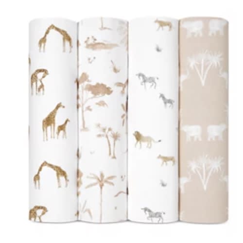Aden and Anais Muslin Swaddles Safari Dreams, Pack of 4
