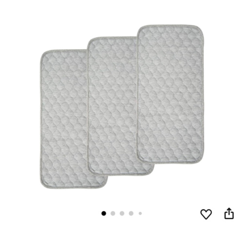 BlueSnail Quilted Thicker Waterproof Changing Pad Liners 3 Count(Gray 13” x 27”)