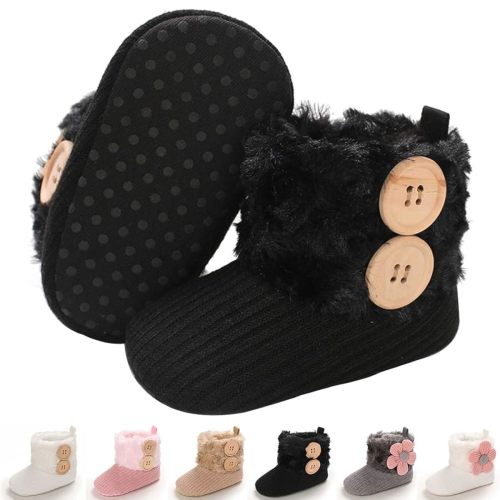 E-FAK Baby Boy Girl Boots Newborn Shoes Winter Snow Bowknot Anti-Slip Soft Sole Warm Infant Toddler Prewalker Booties