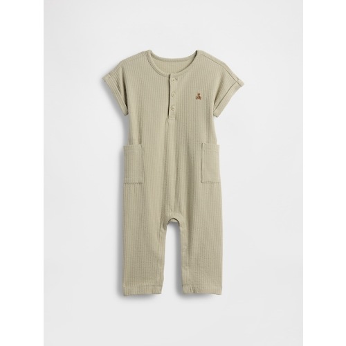 Baby Seersucker Henley Footless One-Piece