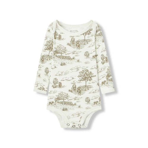 Country Toile Luxe Stretch Long Sleeve One Piece
