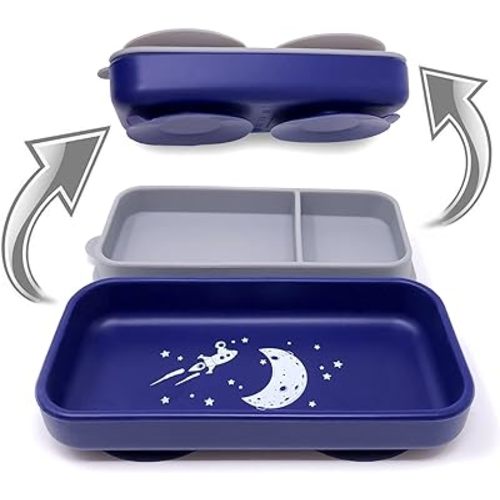 Amazon.com : Suction-Go-Bowl® Dip-It Edition The World's Most Compact Toddler Suction Dish. 100% Food Grade Silicone. Transforms into Food Container. (Blue) : Baby