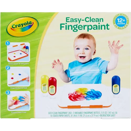 Crayola Washable Finger Paint Station, Less Mess Finger Paints for Toddlers, Sensory Toy, Toddler Activity, Holiday Gift for Toddlers