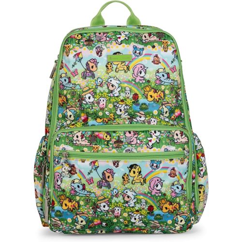 JuJuBe Tokidoki Diaper Bag Backpack with Changing Pad, Large Capacity 14-Pocket Organizer, Travel Baby Bag for Moms Dads, Kids Backpack, Machine Washable