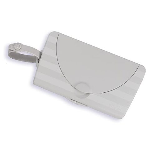 Ubbi On-The-Go Baby Wipes Dispenser, Portable Wipes Container for Travel, Diaper Bag Accessory Must Have for Newborns, Reusable Wipes Holder, Gray - Travel Dispenser