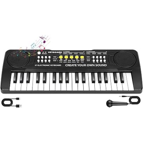 37 Key Upgrade Piano Keyboard for Kids Musical Toys for 3 4 5 6 Year Old Girls Keyboard Piano for Beginners Electronic Piano with Microphone for 3+ Year Old Boys Girls Gifts