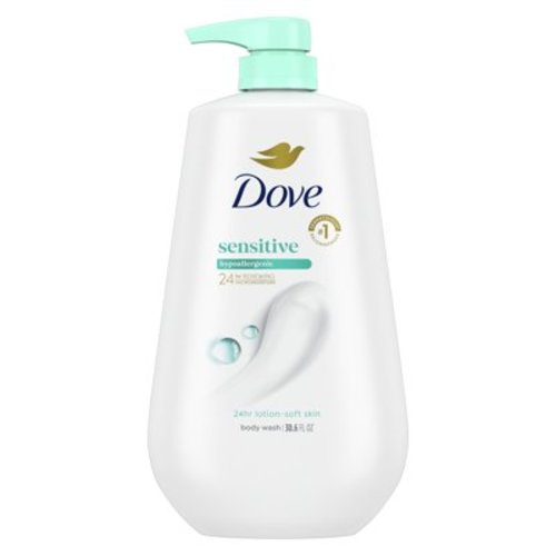Dove Moisturizing Liquid Body Wash for Women Sensitive Skin Hypoallergenic, 30.6 oz with Pump