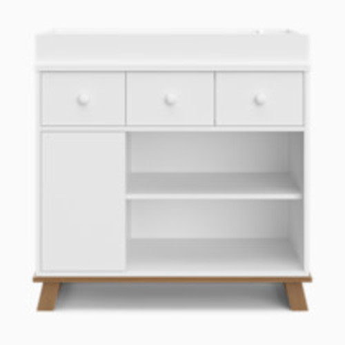Storkcraft Modern Nursery Changing Table Dresser - White/Vintage Driftwood