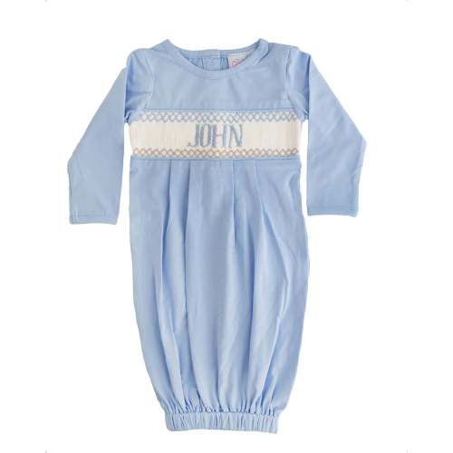 Solid Blue Baby Snuggles Nightgown and Cap