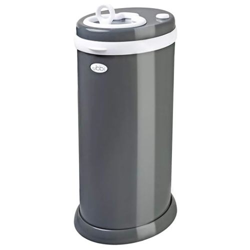 Ubbi Steel Diaper Pail, Odor Locking, No Special Bag Required, Award-Winning, Registry Must-Have, Slate