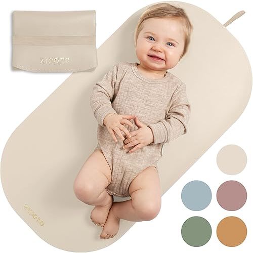 Beautiful Portable Baby Changing Pad - Wipeable and Easy to Clean Diaper Changing Mat - The Perfect Waterproof Vegan Leather Pad for Traveling