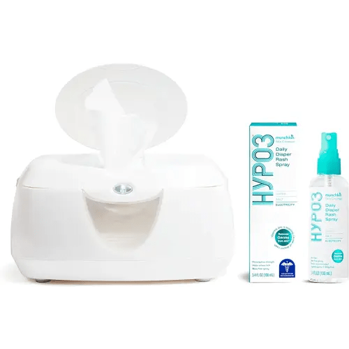 Munchkin® Warm Glow™ Wipe Warmer and HYP03™ Daily Diaper Rash Spray with Hypochlorous
