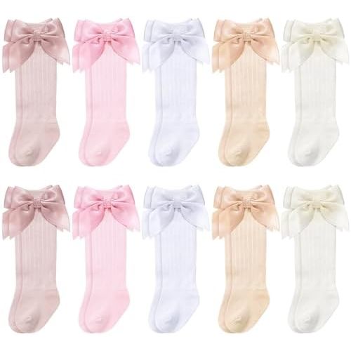 Mepase 10 Pairs Long Preemie Socks Premature Newborn Baby Knee Cotton Socks for Girls Boys Infant Toddler