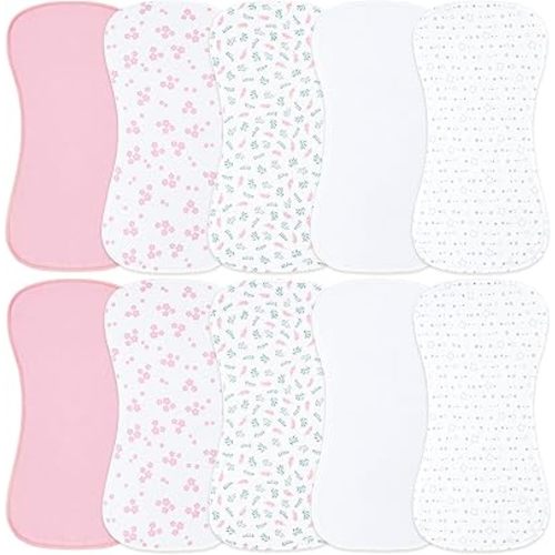 10-Pack Burp Cloths for Baby Boys and Girls - Organic Baby Burp Cloth,Baby Washcloths, Burp Rags, Large Neutral Burp Clothes for Newborn