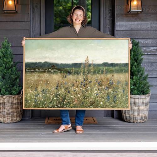 Large Christian Wall Art | Vintage Scripture Art | Consider The Lilies Of The Field | Canvas Wall Art | Botanical Floral Art | F170