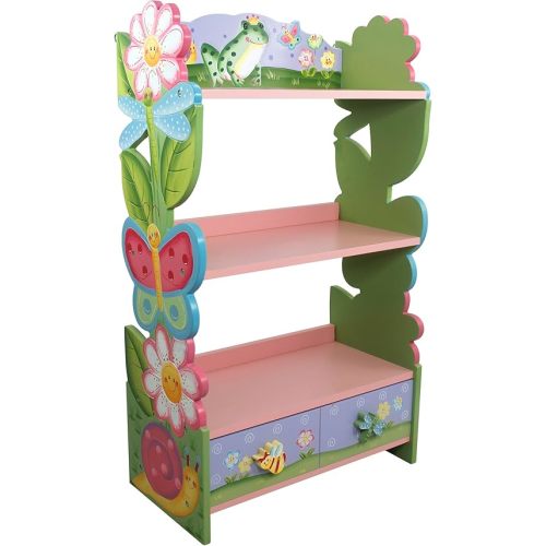Fantasy Fields Magic Garden Multi-Tiered Wooden Children's Bookshelf and Storage Drawers, Multicolor