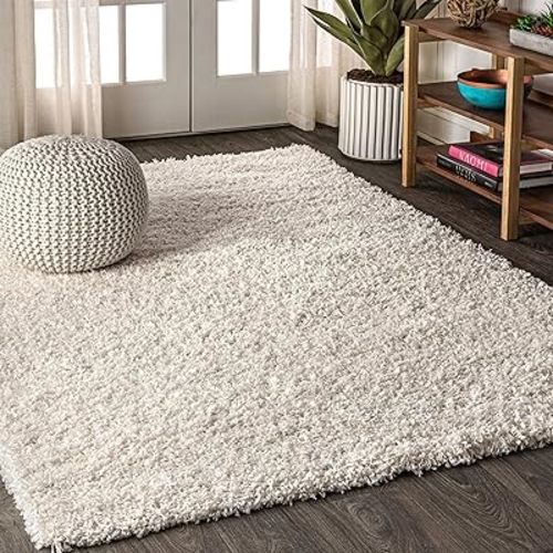 Mercer Shag Plush Indoor Area Rug for Nursery, 8 X 10, Cream