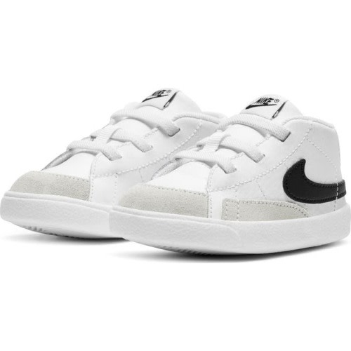 Baby Blazer Mid Crib Shoe, 1 M, White/ Black/ White