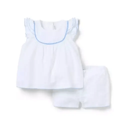 Baby White Baby Textured Ruffle Matching Set by Janie and Jack