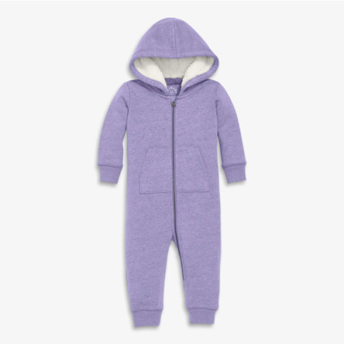 Baby teddy fleece-lined zip romper | Primary.com