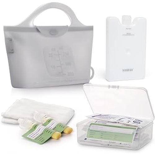 haakaa Silicone Colostrum Collector 4ml, 6pcs & Steriliser Bag & Ice Brick Combo