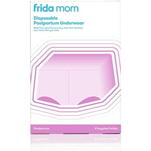 Frida Mom Disposable Boyshort Cut Postpartum Underwear by Frida Mom |Super Soft, Stretchy, Breathable, Wicking, Latex-Free - Size - Regular, 8 Count