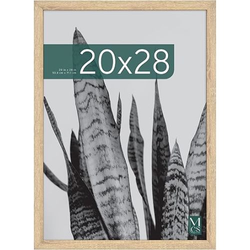 MCS Studio Gallery 20x28 Poster Frame Natural Woodgrain, Vertical & Horizontal Wall Hanging Large Picture Frame for Photos, Posters & Art Prints (1-Pack)