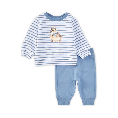 Edgehill Collection x Rebecca Bahn Art Baby Boys 3-24 Months Duck Long Sleeve Sweatshirt & Pants Set