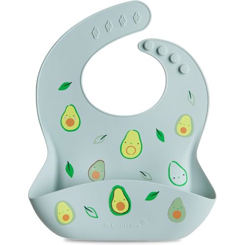 Loulou Lollipop Silicone Printed Bib 2.0 - Avocado