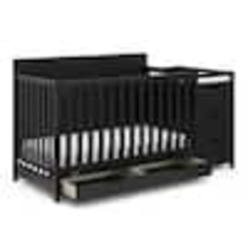 Graco Hadley Black 4-in-1 Convertible Crib and Changer with Drawer 04586-70B