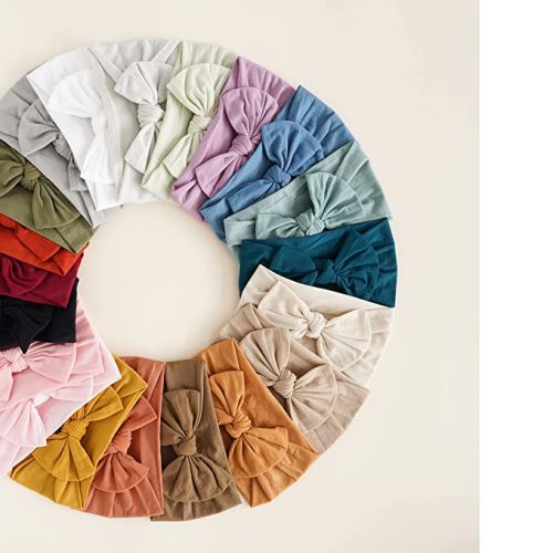 Prohouse 20PCS Baby Nylon Headbands Hairbands Hair Bow Elastics for Baby Girls Newborn Infant Toddlers Kids(Clay)