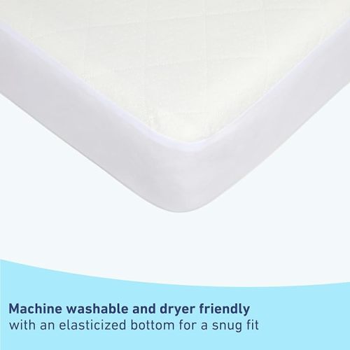 Graco Premium Waterproof Crib and Toddler Mattress Protector (1 Pack) – GREENGUARD Gold Certified, Machine-Washable & Dryer-Friendly, Waterproof Sleep Surface, Fits Crib & Mattress - White