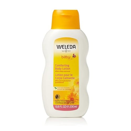 Weleda Baby Calendula Comforting Body Lotion, Plant Rich Moisturizer with Calendula, Chamomile, Sweet Almond and Sesame Oils, 6.8 Fl Oz