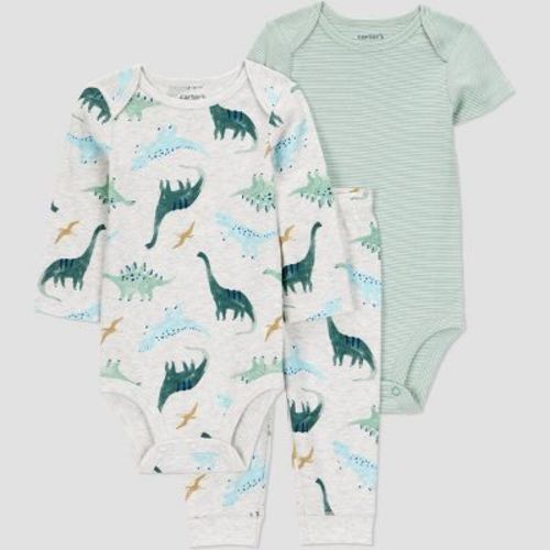 Carter's Just One You® Baby Boys' 3pc Dinosaur Bodysuit Set - Green
