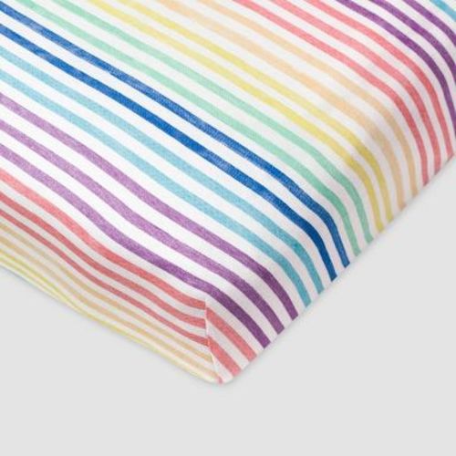 Honest Baby Organic Cotton Fitted Crib Sheet - Rainbow Stripe