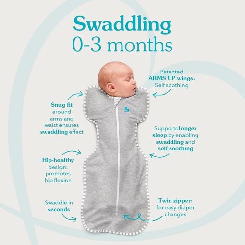 Love to Dream Swaddle UP, Baby Sleep Sack, Self-Soothing Swaddles for Newborns, Get Longer Sleep, Snug Fit Helps Calm Startle Reflex, New Born Essentials for Baby, 1.0 TOG, 5-8.5 lbs, Dusty Blue