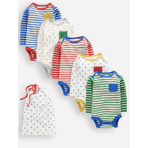 Striped 5 Pack Bodies-Multi Stripes/Stars | Boden USA