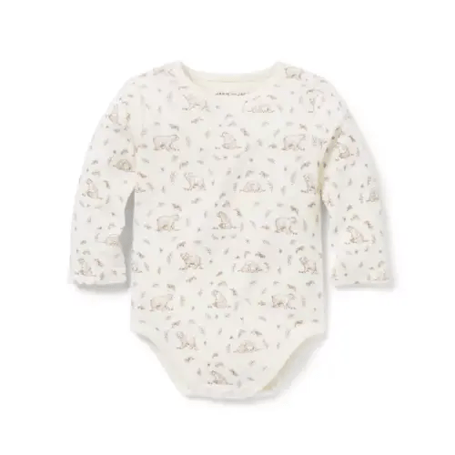 Baby Cream And Sugar Bear Toile Baby Bear Toile Bodysuit by Janie and Jack