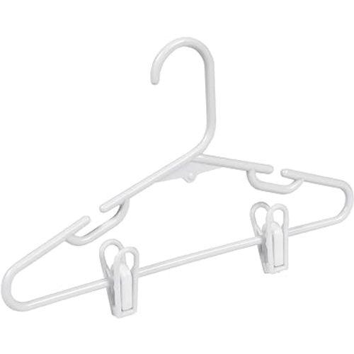 Honey Can Do Kids Clothes Hangers with Clips, HNG-09047 White, 7" x 0.25" x 11.75 inches, 18-Pack
