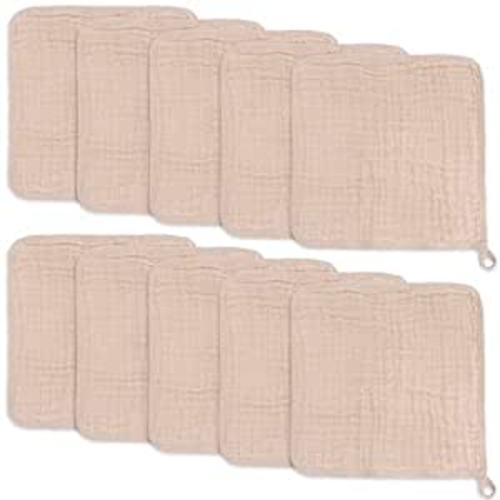 Amazon.com : Baby Washcloths, Muslin Cotton Baby Towels, Large 10”x10” Wash Cloths Soft on Sensitive Skin, Absorbent for Boys & Girls, Newborn Baby & Toddlers Essentials Shower Registry Gift (Blush, Pack of 10) : Baby