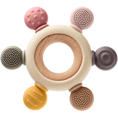 Baby Teething Toys for 0-6 6-12 Months, BPA Free Baby Teether Sensory Toys for Babies 0 3 6 9 12 18 Months, Newborn Infant Toys Gifts for 1 One Year Old Baby Boys Girls