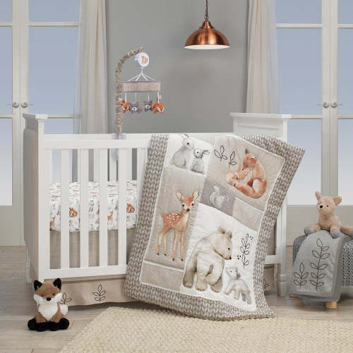 Lambs & Ivy Painted Forest 4-Piece Bedding Set – Bambi Baby