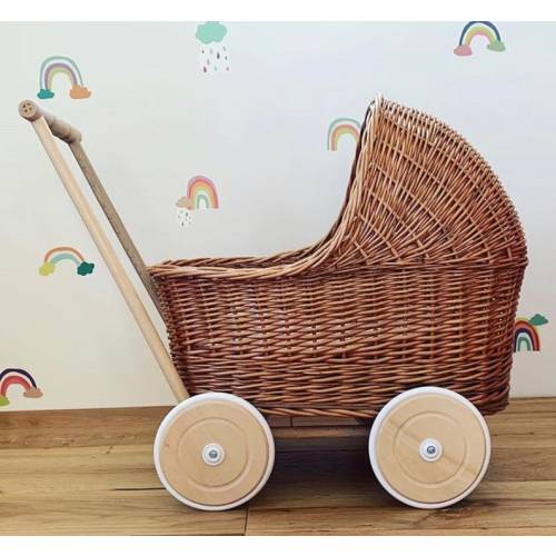 Wicker Doll Pram | color: Natural / Beige, bedding 4 or 5